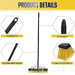 18 Inches Push Broom Outdoor, Heavy Duty Multi Surface Garden Brush Broom