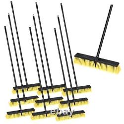 18 Inches Push Broom Outdoor, Heavy Duty Multi Surface Garden Brush Broom