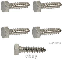 1/2 x 2-1/2 Lag Bolts Hex Head Stainless Steel Heavy Duty Wood Screws Qty 100