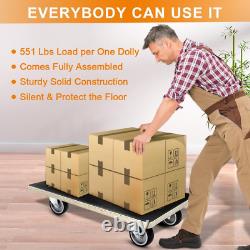 2 Pcs Wood Platform Dolly, 551 Lbs Capacity Moving Dolly Heavy Duty Furniture Do