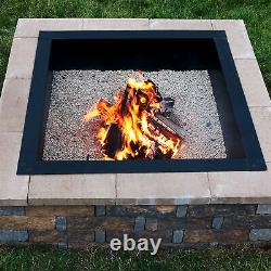 30 in Heavy-Duty Steel Above/In-Ground Square Fire Pit Rim Liner by Sunnydaze