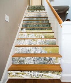 3D White Woods 346 Stair Risers Decoration Photo Mural Vinyl Decal Wallpaper