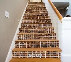 3D Wood Texture AZ604 Stair Risers Decoration Mural Vinyl Wallpaper Kay