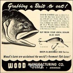 (3) Wood Manufacturing Co Fishing Lures 12 Sq Heavy Duty USA Metal Adv Sign