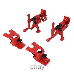 4PCS Wood Gluing Pipe Clamp Set Malleable Iron 3/4 Inch Heavy Duty H Style