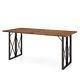 67'' Heavy-duty Rectangle Table Acacia Wood Dining Table With Umbrella Hole Patio