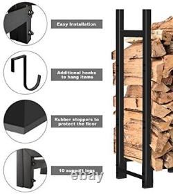8ft Firewood Rack Outdoor Adjustable Heavy Duty Wood Rack Fire Wood Holder 8FT