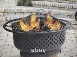 Belavi 30 Outdoor Heavy Duty Steel Fire Pit Wood Burning Stove BBQ Grill