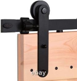 CCJH Sliding Barn Door Hardware Track Roller Kit for Double Wood Door Heavy Duty