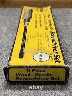 Cobra 11 Piece Wood Handle Full Hardened Screwdriver Set Model Wsd11 Vintage Set