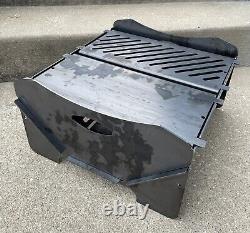 Collapsible Fire Pit Grill Griddle Tailgating Camping Overlanding USA Heavy Duty