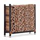 Efurden 4ft Firewood Rack Outdoor, Heavy Duty Wood Rack With 4 Reinforced 4 Ft