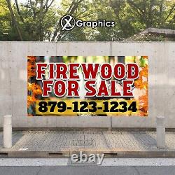 Fire Wood Sale Banner 13 oz Heavy-Duty Vinyl 1-Sided with Grommets Sign