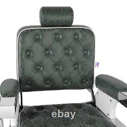 Green Vintage Salon Barber Chair All Purpose Heavy Duty Hydraulic Beauty Stylist