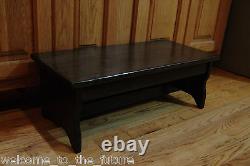 Handcrafted Heavy Duty Step Stool, 24 L, Wood Kitchen Bedside, Black or custom