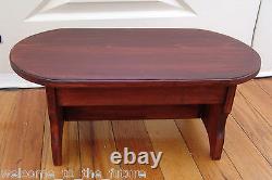 Handcrafted Heavy Duty Step Stool, OVAL Solid Wood, Kitchen Bed Foot, Mahogany
