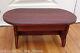 Handcrafted Heavy Duty Step Stool, Oval Solid Wood, Kitchen Bed Foot, Mahogany