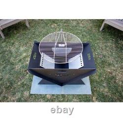 Heavy Duty Collapsible Fire Pit BBQ Grill Corrosion-Resistant Corten Steel