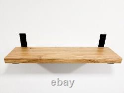 Heavy Duty Shelf Floating Shelves Wall Solid Oak Wood Mounted Shelf With Bracket