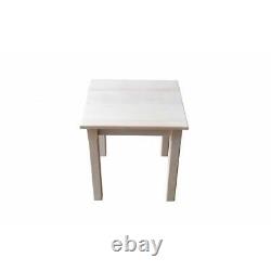 HomeRoots End Table 20x20x20 Unfinished Square Wood withSolid Wood+Heavy Duty