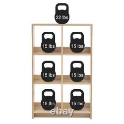 IRIS Cube Storage Organizer 6-Compartments Light Brown Wood Heavy-Duty with Screws