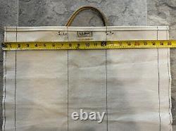 LL Bean Vintage 80s Firewood Carrier Wood Log Canvas Tote Leather Handles USA