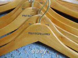 Lot 26 Polo Ralph Lauren Tan Wooded Curved Clothes Dress Coat Shirt Suit Hangers