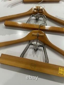 Lot Of 8 Vintage Maple Heavy Duty Wooden Suit Hangers
