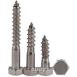 M12 304 Stainless Steel Hex Head Lag Bolts Heavy Duty Self Tapping Wood Screws