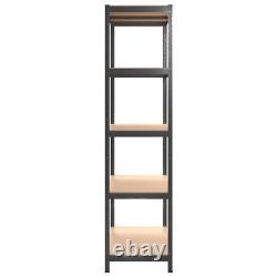 NNEVL 5-Layer Heavy-duty Shelves 2 pcs Grey Steel&Engineered Wood