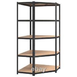 NNEVL 5-Layer Heavy-duty Shelves 3 pcs Grey Steel&Engineered Wood