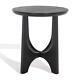 Safavieh End Table 22x20x20 Black Round Wood Withmetal Frame Heavy Duty Indoor