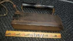 SALE Antique heavy duty industrial sad iron with wood handle 1900's Rare 16 lbs