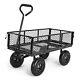 Steel Garden Cart 680 Lbs Capacity Heavy Duty Garden Wagons, With 680lbs Black