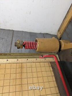 Vintage INGENTO 1142 Heavy Duty Paper Cutter 15x15 Guillotine Arm Wood