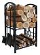Wc014 Black Heavy Duty Steel Xl Firewood Log Storage Rack Holder W 2 Shelves, 4