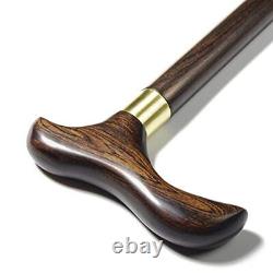 Walking Cane -Natural Ebony Wood, Foldable, Heavy Duty, with 36 Inch(Brown)