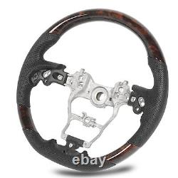 (Wood Grain)Hydro Dip Steering Wheel Good Ergonomic Hand Feel Heavy Duty Round