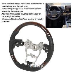 (Wood Grain)Hydro Dip Steering Wheel Good Ergonomic Hand Feel Heavy Duty Round