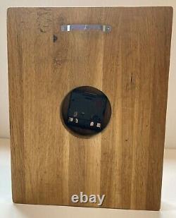 Wood wooden clock butcher block heavy duty inlaid modern design WORKS TESTED