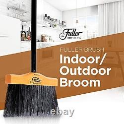 Wooden House Broom Heavy-Duty Wide Wood Sweeper Head with Long Bristles for