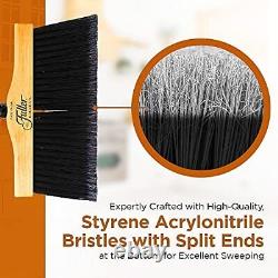 Wooden House Broom Heavy-Duty Wide Wood Sweeper Head with Long Bristles for