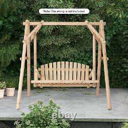 Wooden Swing Frame 67 Solid Wood Heavy Duty A-Frame Stand with Bars Porch Lawn
