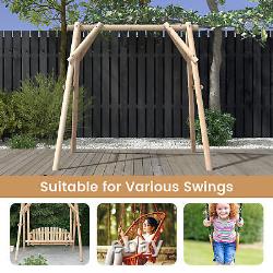 Wooden Swing Frame 67 Solid Wood Heavy Duty A-Frame Stand with Bars Porch Lawn